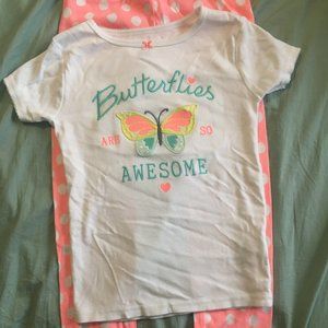 Carters size 7 butterfly pajamas
